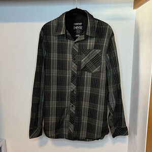Empyre Men’s L Plaid Button Down Long Sleeve Shirt Skater FREE WITH PURCHASE